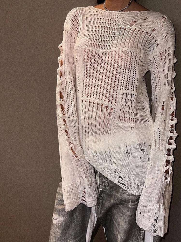 Distressed Longline Jumper