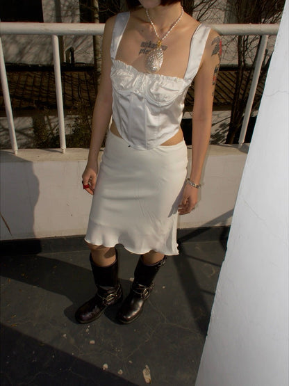 90s Style Plaid Midi Skirt