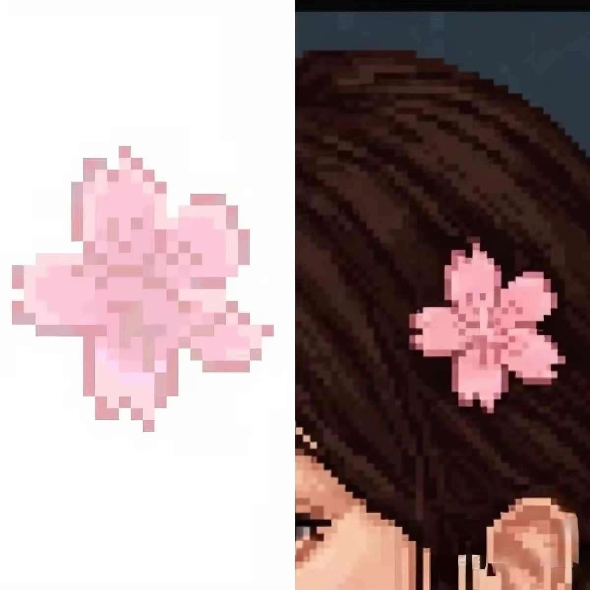 Pixel Flower Hair Clip