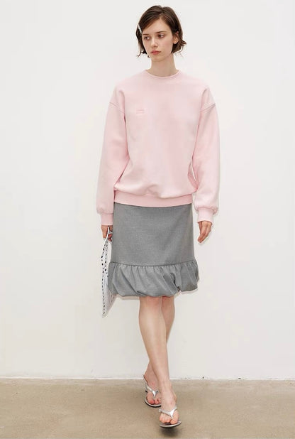 SOLWEIGE Ruffle Hem Midi Skirt
