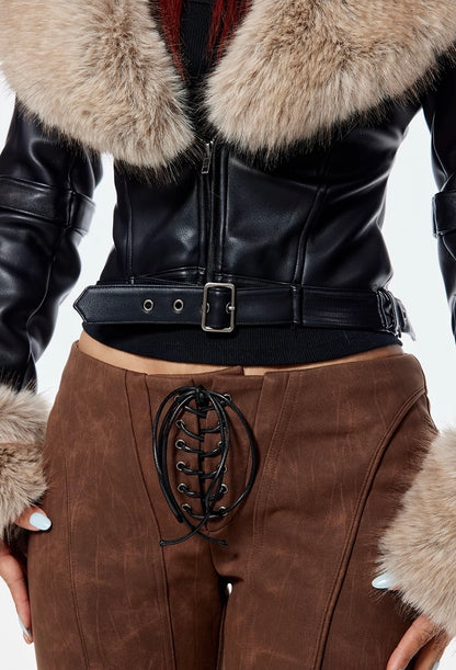 Bum Studio LaceUp Faux Suede Trousers