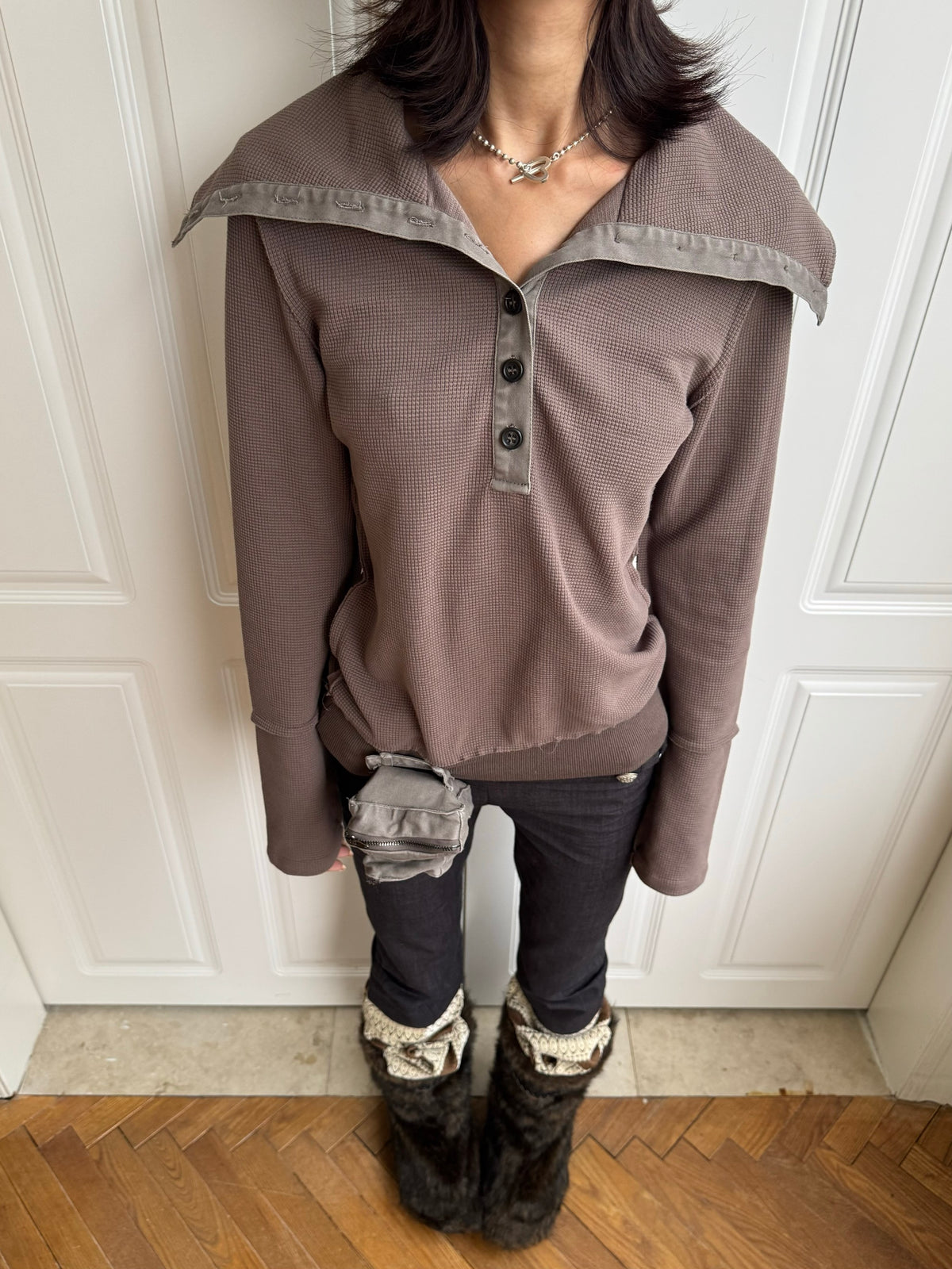 Andivogels Waffle-knit Button Down Henley
