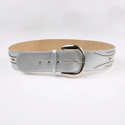 Large Silver Studded Belt