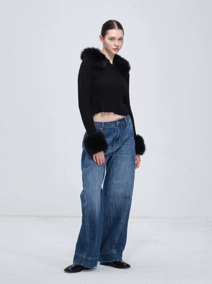 I’m Sorry Vintage Blue Engineered Curved Seam Jeans