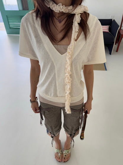 Andivogels Slouchy Deep V-Neck Kimono Top