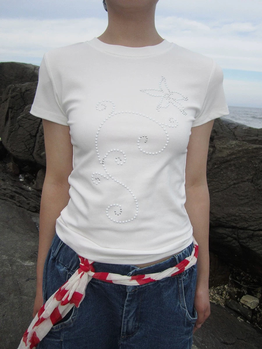 3months Beaded Abstract Top