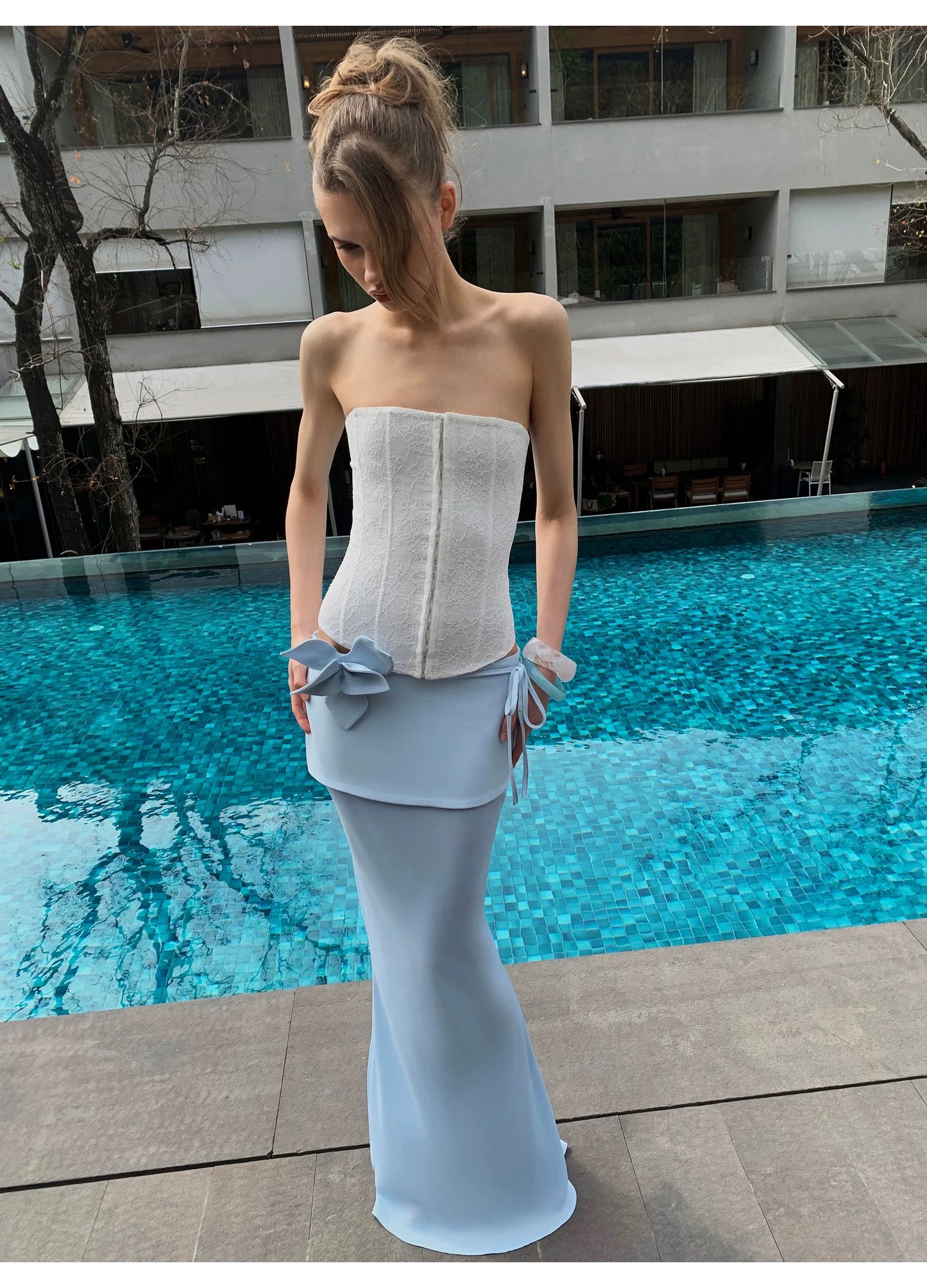 0122stepll Fold Over Maxi Skirt