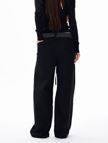 Polka Dot Fold Over Trousers