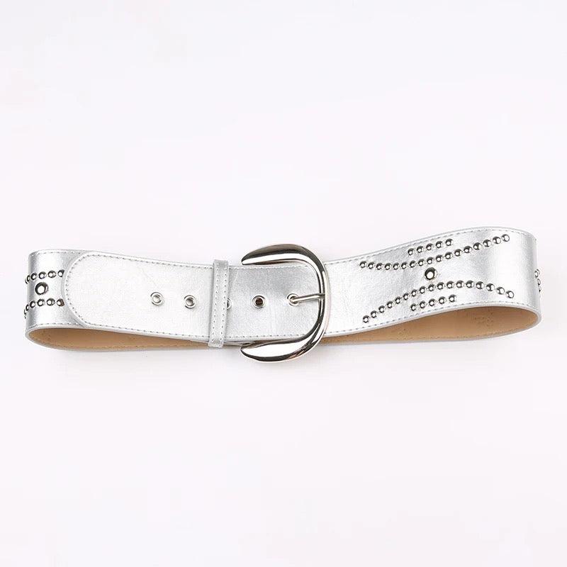 Large Silver Studded Belt