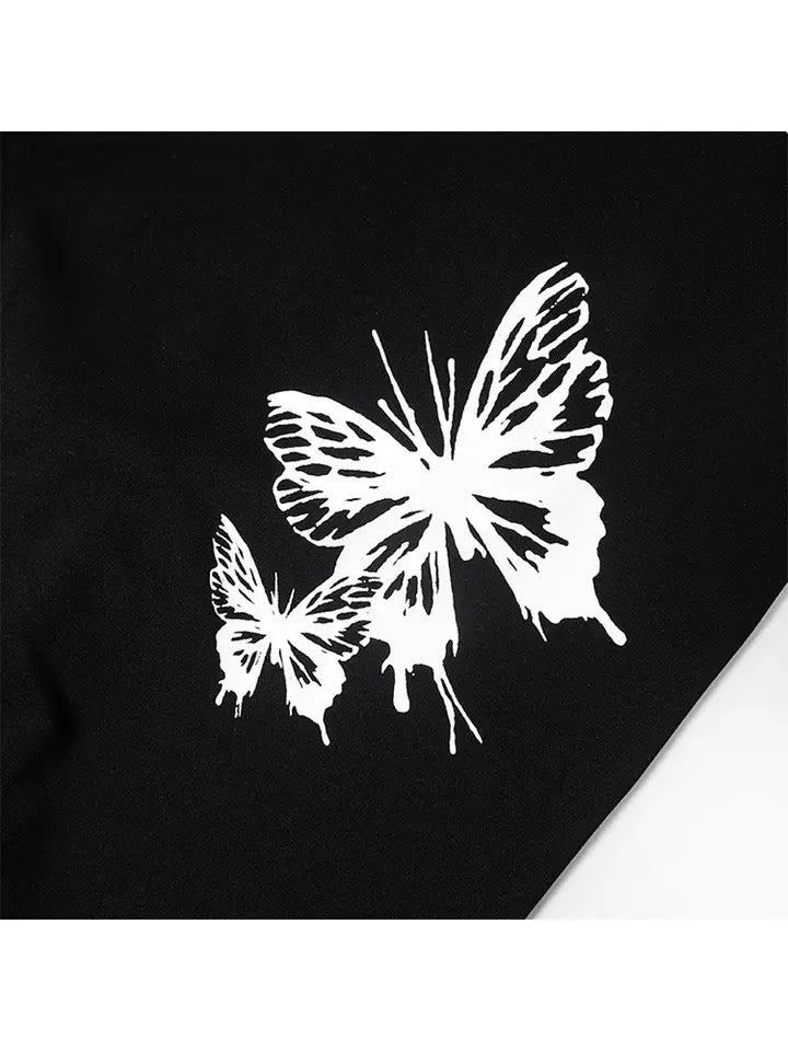 Butterfly Flared Trousers In Black