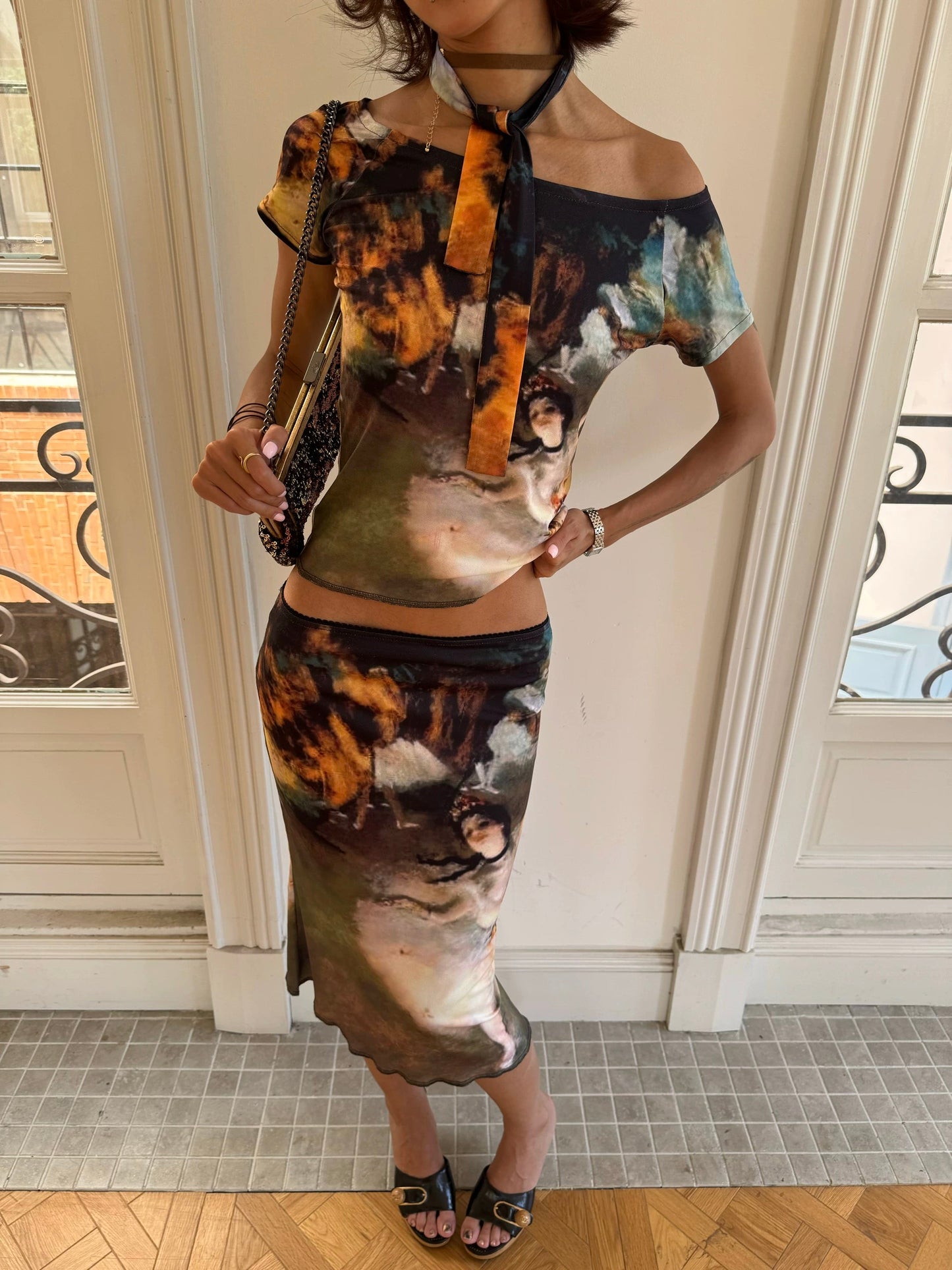 Andivogels Dega Print Midi Skirt