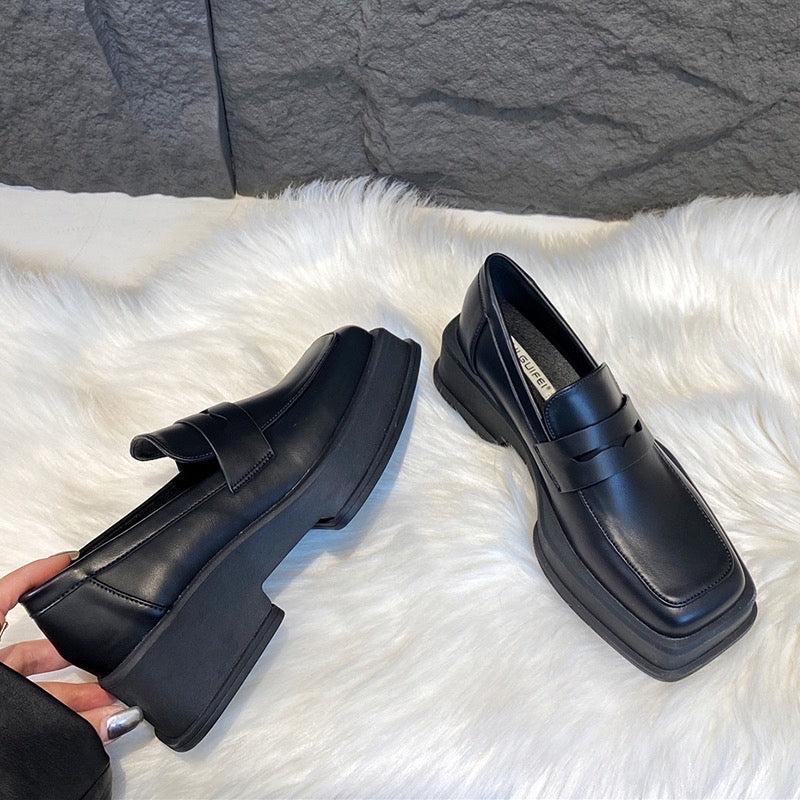 Chunky Square Toe Loafers