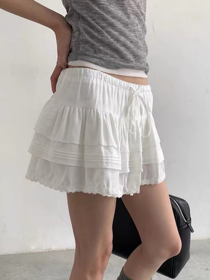 Boho Mini Skirt In White