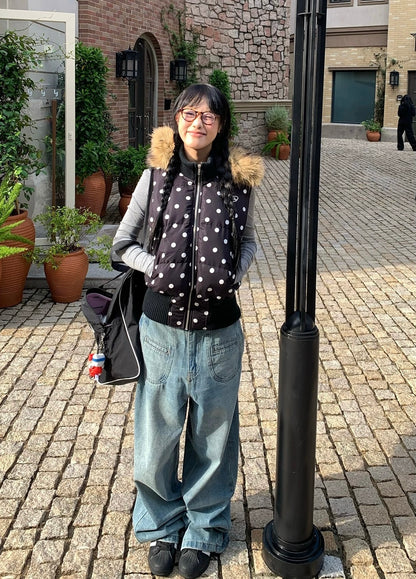 (Pre-Order) CGGA Polka Dot Cropped Puffer Jacket