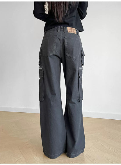 Grey Multi Pocket Cargos