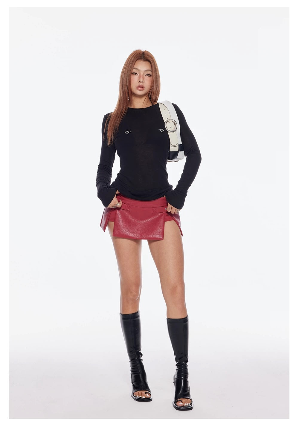 Bum Studios Faux Pierced Long Sleeve Top