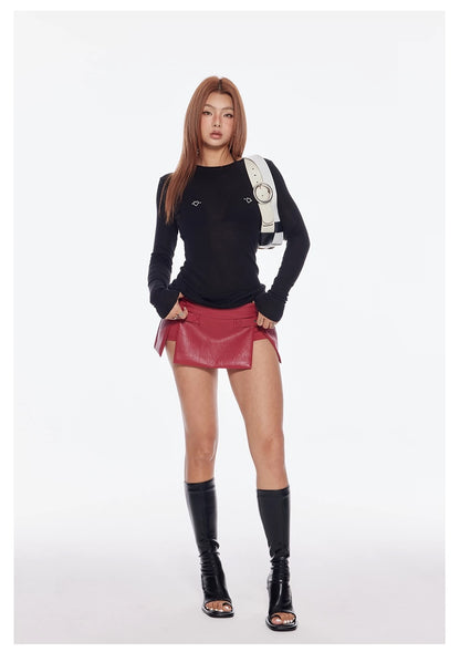 Bum Studios Faux Pierced Long Sleeve Top