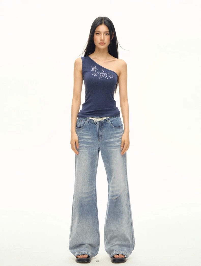 Off-Shoulder Star Diamanté Top