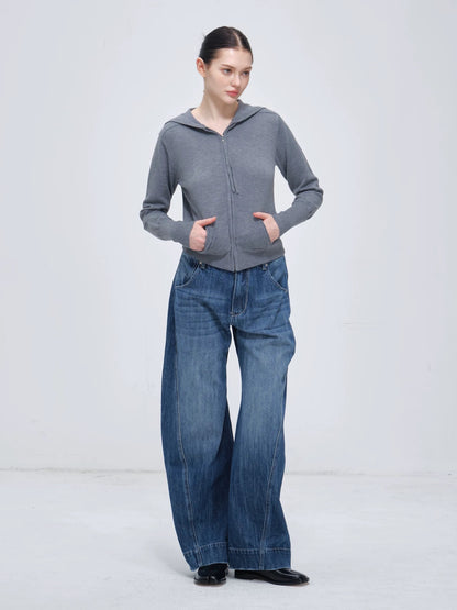 I’m Sorry Vintage Blue Engineered Curved Seam Jeans