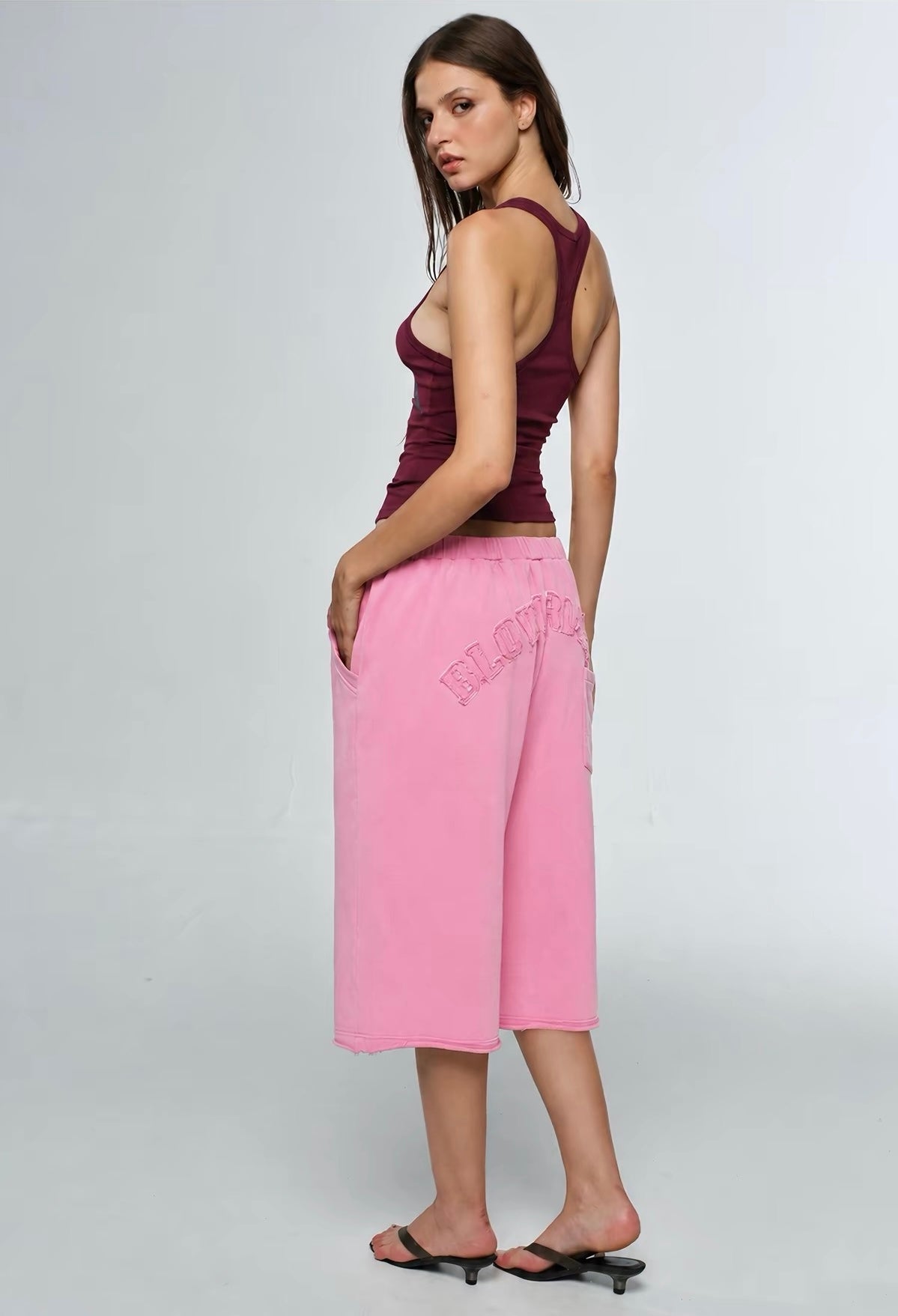 Bum Studios Oversized Raw Hem Fleece Bermuda Shorts