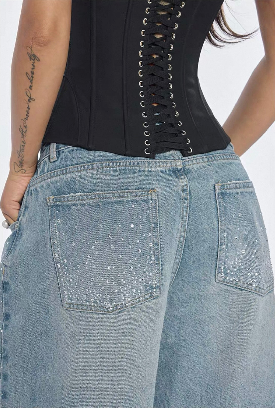 Bum Studio Embellished Distressed Denim Jorts