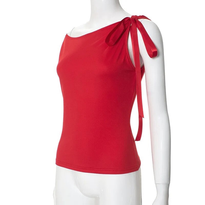 Ribbon Tie-Up Sleeve Top