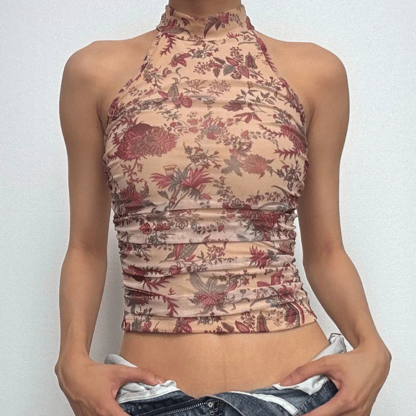 Halter Neck Printed Top