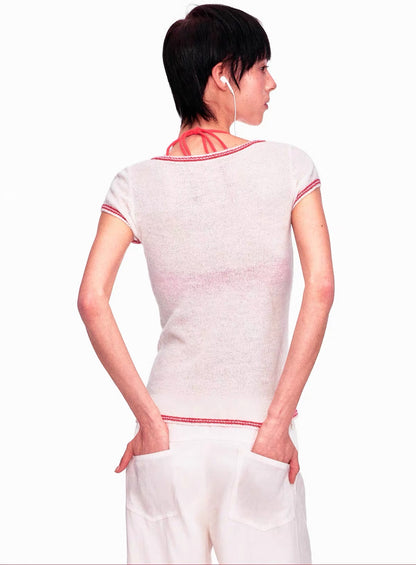 ayo Number 05 Pocket Fine Knit Scoop Top