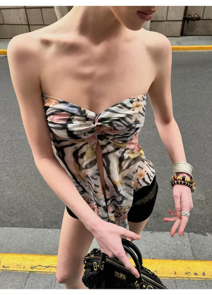 0122stepll Wild Flower Tube Top