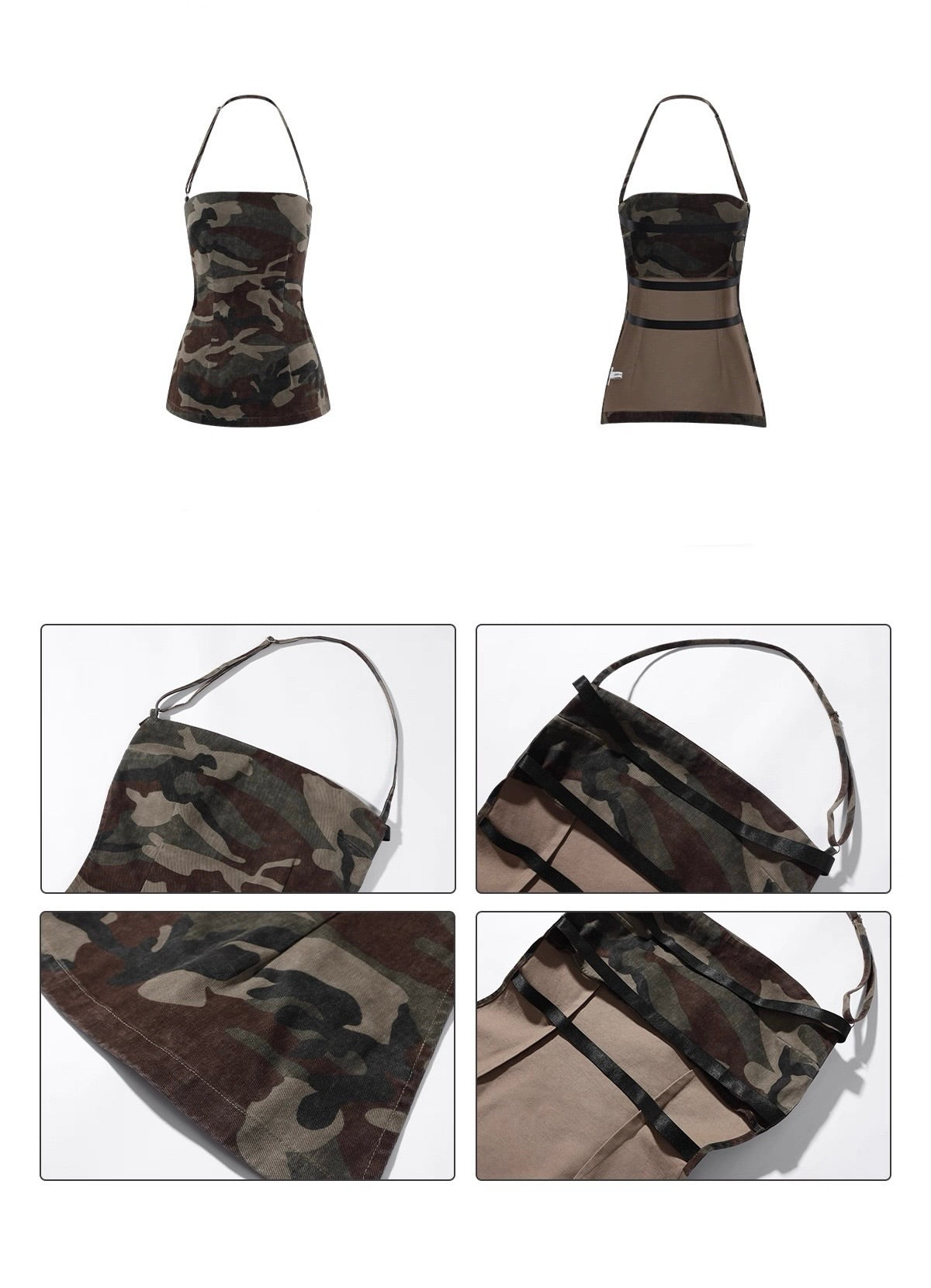 0122stepll Camo Halter Top