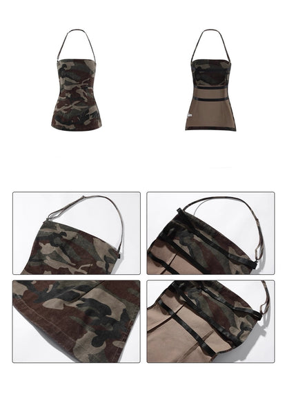 0122stepll Camo Halter Top