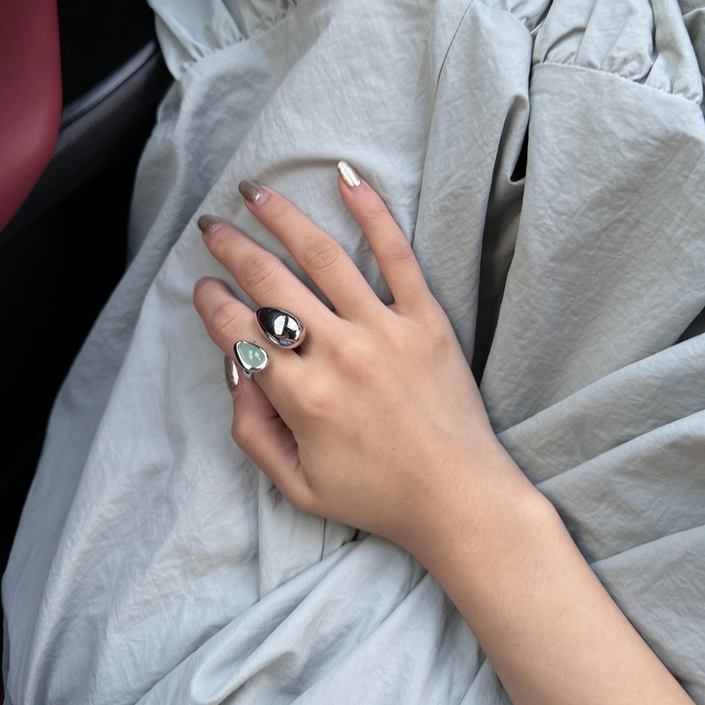 Egg Shaped Open Ring