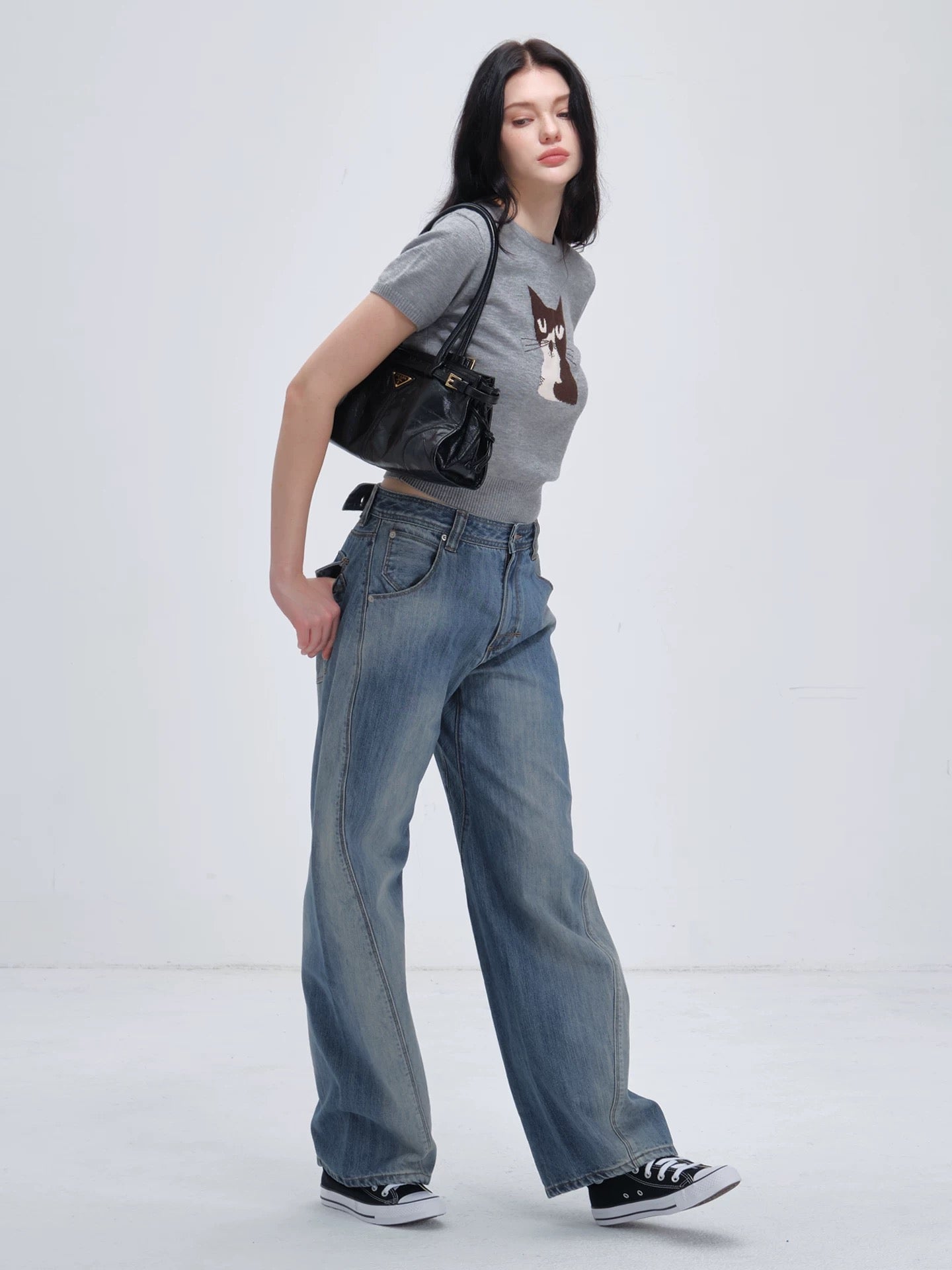 I’m Sorry Engineered Curved Seam Jeans