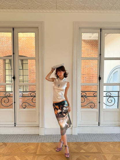 Andivogels Dega Print Midi Skirt