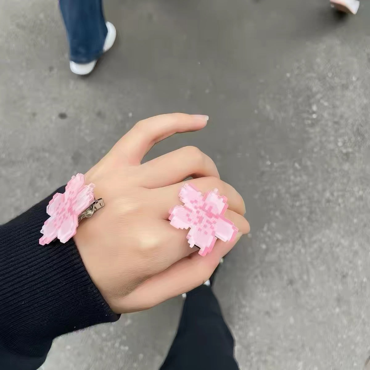 Pixel Flower Hair Clip