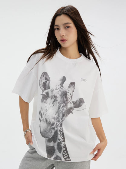 Passaway Studio Giraffe Graphic Boxy Tee