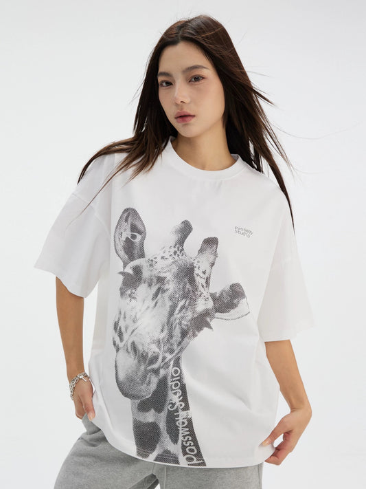 Passaway Studio Giraffe Graphic Boxy Tee