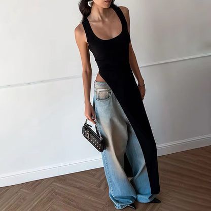 Longline Scoop Neck Vest Top