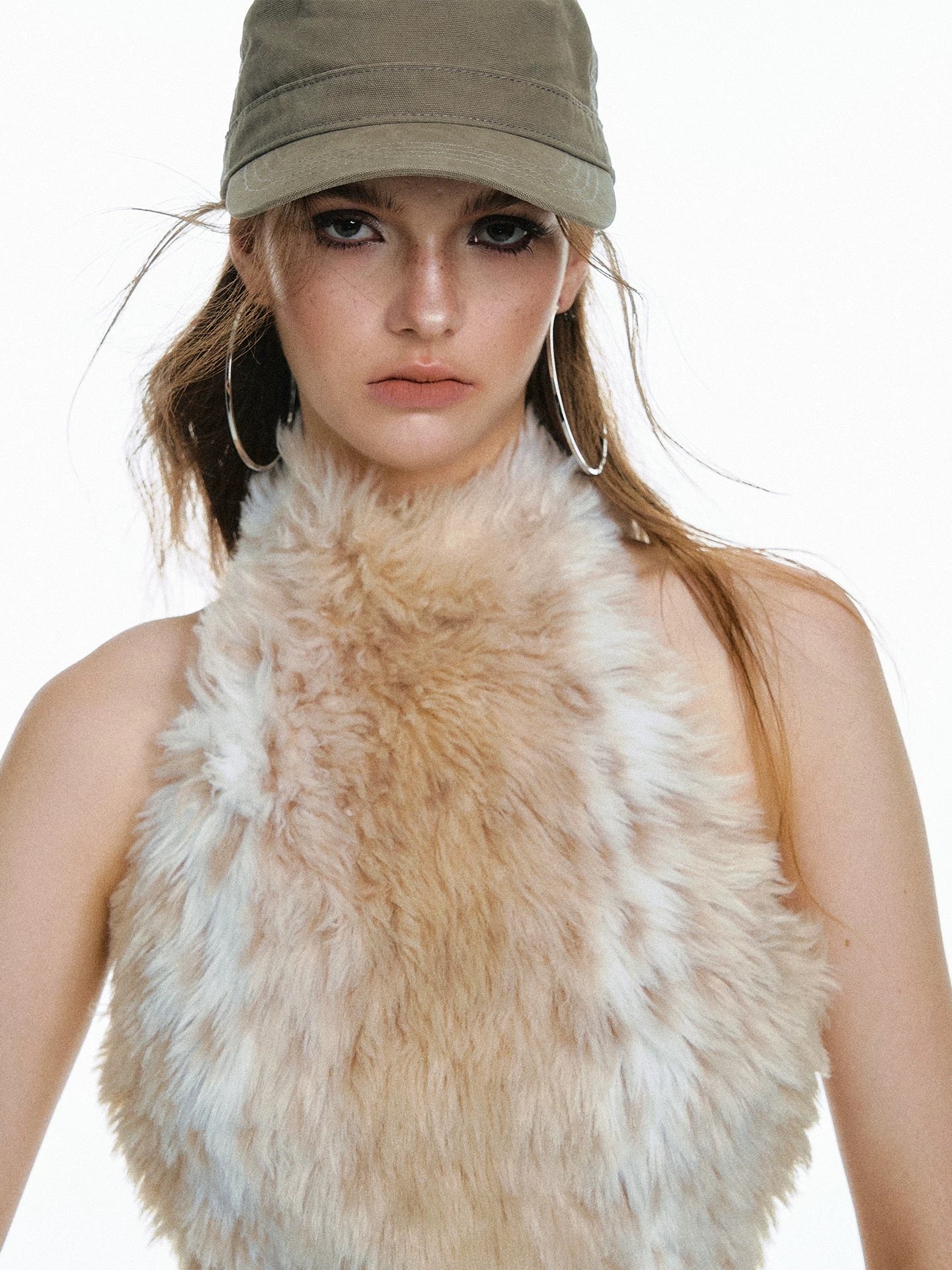 Faux Fur Halter Neck Top