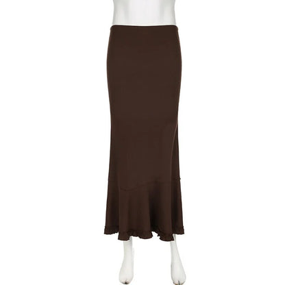 Chocolate Brown Maxi Skirt