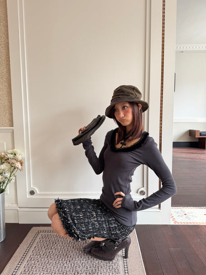 Andivogels Shimmering Tweed Midi Skirt