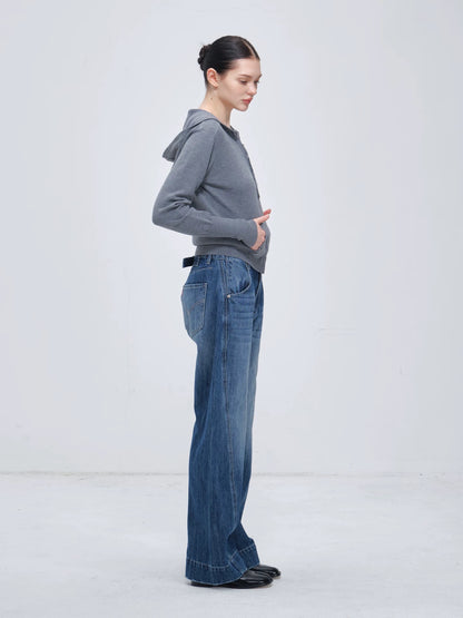 I’m Sorry Vintage Blue Engineered Curved Seam Jeans