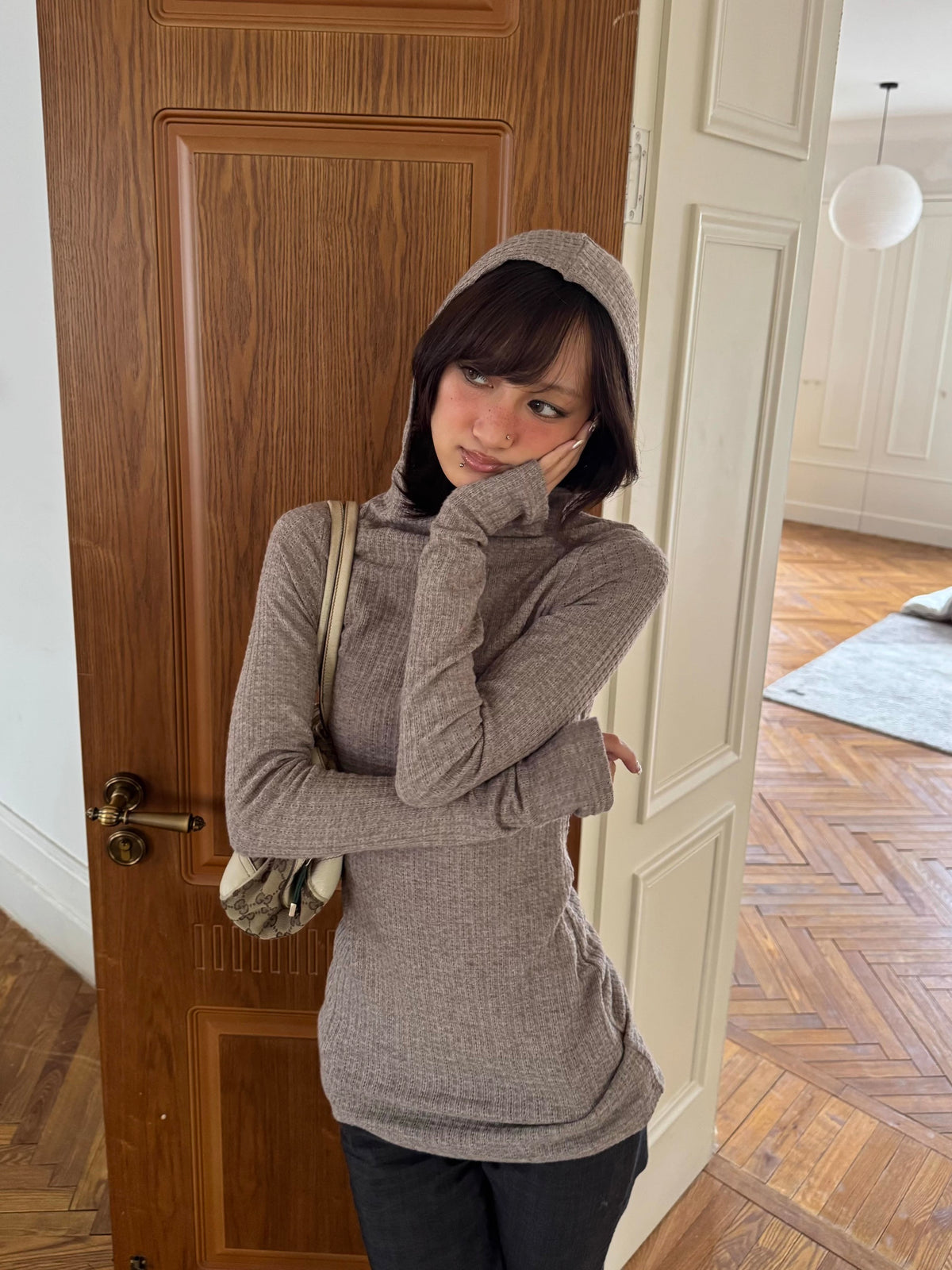 Andivogels Ribbed Hooded Longline Top