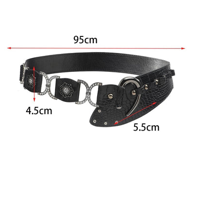 Crystal Link Croc Statement Belt