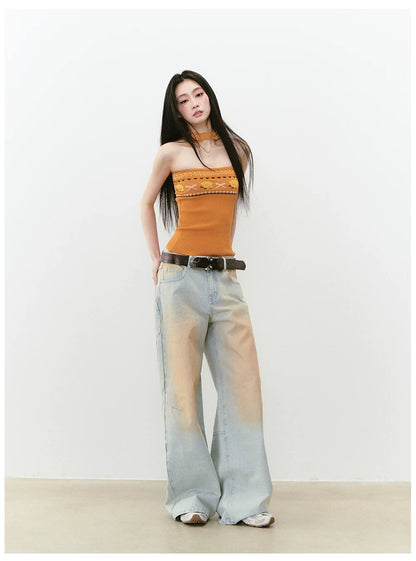 Knit Floral Lace Two Way Top