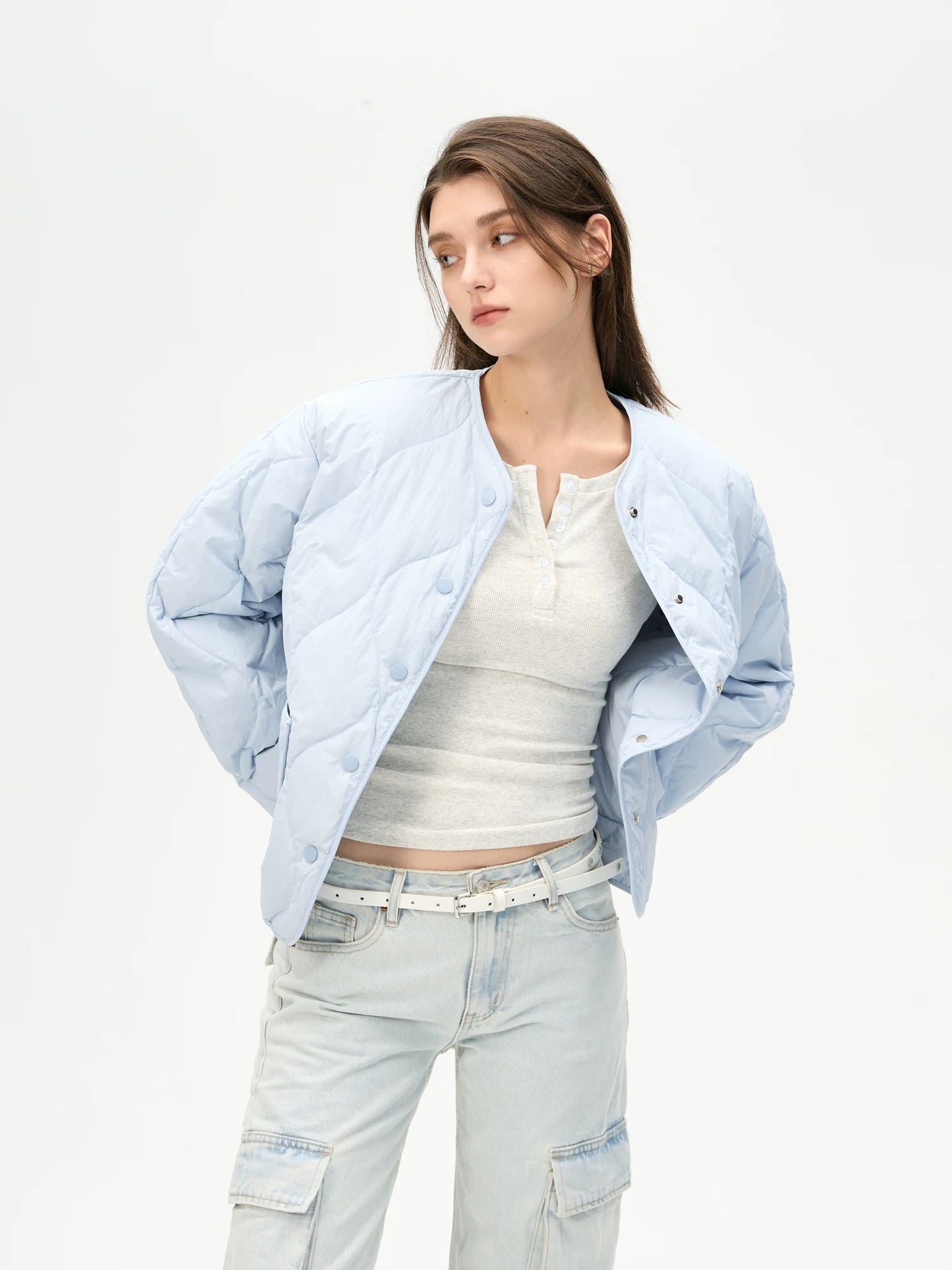 MYGREATMOMENT Lightweight Quilted Padded Jacket