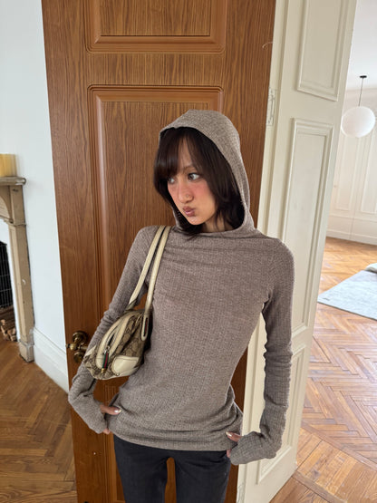 Andivogels Ribbed Hooded Longline Top