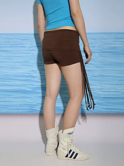 Beaded Tassel Mini Shorts