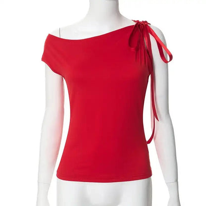 Ribbon Tie-Up Sleeve Top