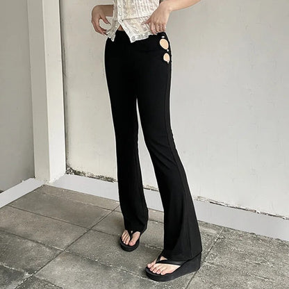 Cut Out Trousers With Rose detail